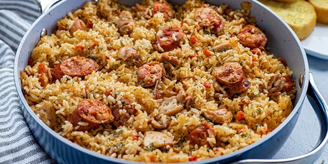 Anne Clark of My Kitchen Serenity shared her recipe for jambal with Cajun chicken and sausage with Fox News.