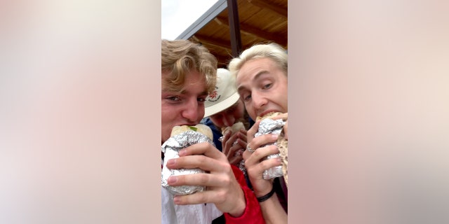 The three friends drove 18,000 miles through each of the Lower 48 states and flew to Alaska and Hawaii this summer, filming themselves eating Chipotle along the way. (Courtesy of Wyatt Moss)