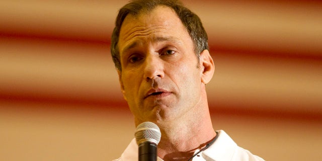 WORTHINGTON, OH - DECEMBER 06: Chris Spielman addresses students as Muscle Milk teams up with Chris Spielman to support high school athletics at Thomas Worthington High School on December 6, 2011 in Worthington, Ohio.