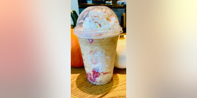 For the Chucky drink, fans should order a Grande White Mocha Frappuccino and ask for strawberry puree on the bottom of the cup and pumpkin spice powder on top of the whipped cream.