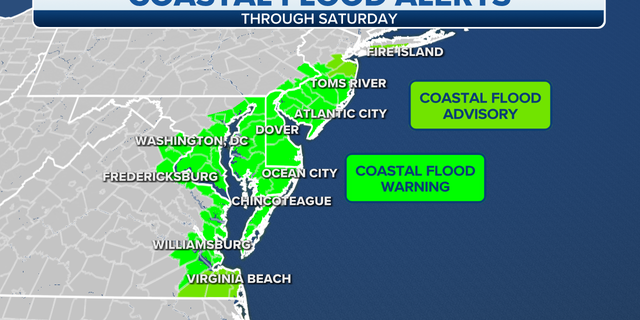 Coastal flood alerts through Saturday