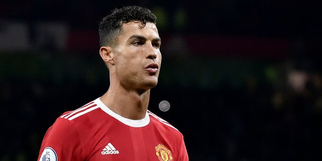 Manchester United's Cristiano Ronaldo leaves the field at the end of the English Premier League soccer match between Manchester United and Liverpool at Old Trafford in Manchester, England, Sunday, Oct. 24, 2021. Liverpool won 5-0.