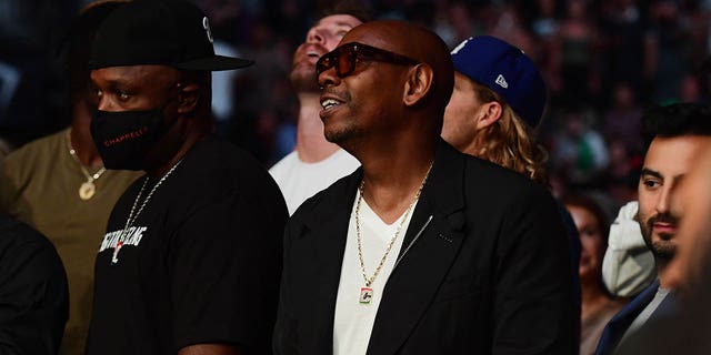 Jul 10, 2021; Las Vegas, Nevada, USA; American comedian Dave Chappelle attends UFC 264 at T-Mobile Arena. Mandatory Credit: Gary A. Vasquez-USA TODAY Sports