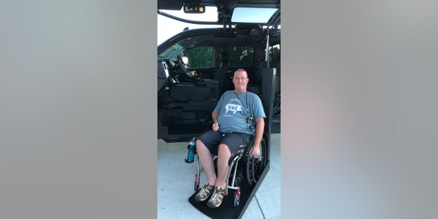 Retired Air Force Master Sgt. Mark McClish at the Driver Rehabilitation Center of Excellence (DRCE).