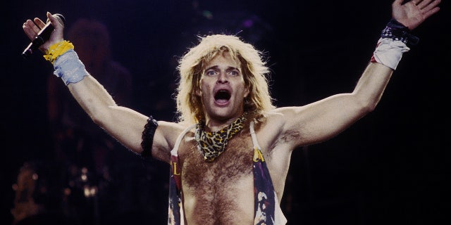 David Lee Roth playing in 'David Lee Roth band' performing at Cal Expo in Sacramento, California on June 14, 1988.