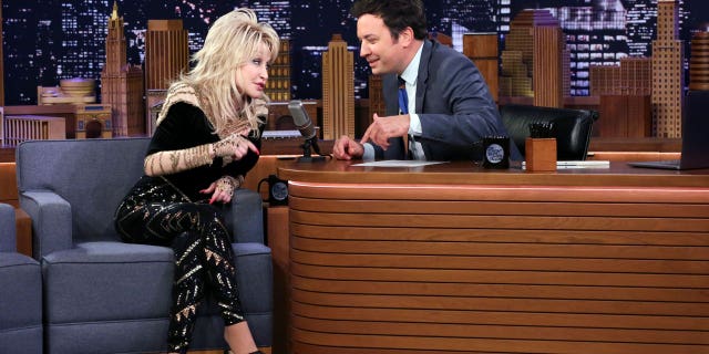Singer Dolly Parton during an interview with host Jimmy Fallon on November 20, 2019.