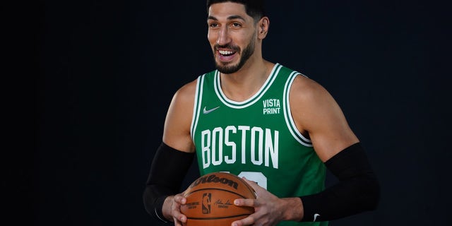 Sep 27, 2021; Canton, MA, USA; Boston Celtics center Enes Kanter (13) during Celtics Media Day in Canton MA.