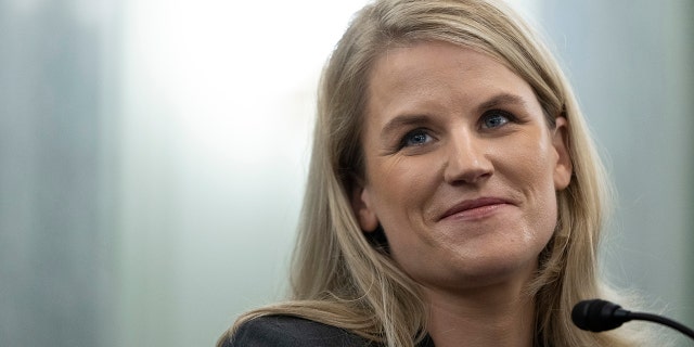 Former Facebook employee Frances Haugen testifies during a Senate Committee on Commerce, Science, and Transportation hearing entitled "Protecting Kids Online: Testimony from a Facebook Whistleblower" on Capitol Hill in October in Washington, D.C.