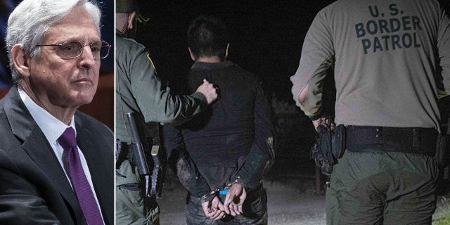 A Central American migrant is apprehended by U.S. Border Patrol agents after crossing the Rio Grande in Roma, Texas, U.S., on Saturday, June 12, 2021. Legislation that would grant a path to citizenship to young immigrants brought to the U.S as children has triggered a fresh round of partisan skirmishes over border security, as the fate of a program shielding them from deportation hangs in the balance. Photographer: Nicolo Filippo Rosso/Bloomberg via Getty Images