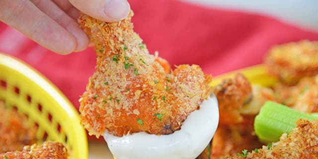 Jessica Formicola's potato-crusted chicken wings includes hot sauce, garlic powder and mashed potato flakes for a crispy and flavorful party snack.