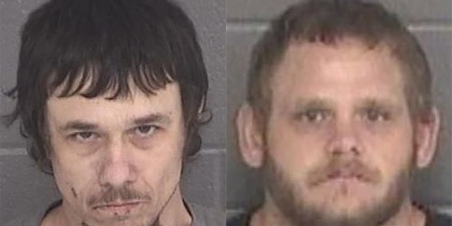 Royce Van Court, 38, and 31-year-old Michael Bonzo Huff, 31, were taken into custody this month following the explosion in Winder, Georgië. (Winder Police Department)