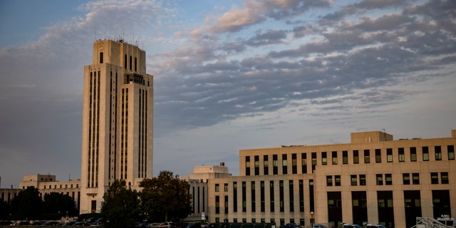 BETHESDA, MD - OCTOBER 04: A general view of the facade of Walter Reed National Military Medical Center. (Photo by Samuel Corum/Getty Images)