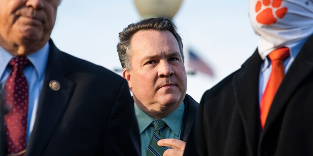 Rep.  Alex Mooney, RW.Va., will be shown outside the US Capitol on December 3, 2020.  (Tom Williams/CQ-Roll Call, Inc via Getty Images)