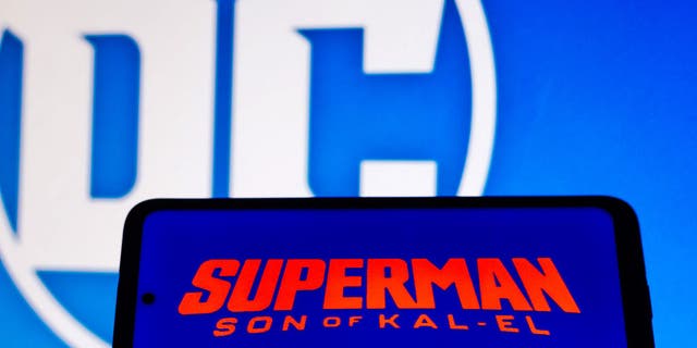 In this 2012 photo illustration, the Superman: Son of Kal-El logo is displayed on a smartphone. (Photo Illustration by Rafael Henrique/SOPA Images/LightRocket via Getty Images)