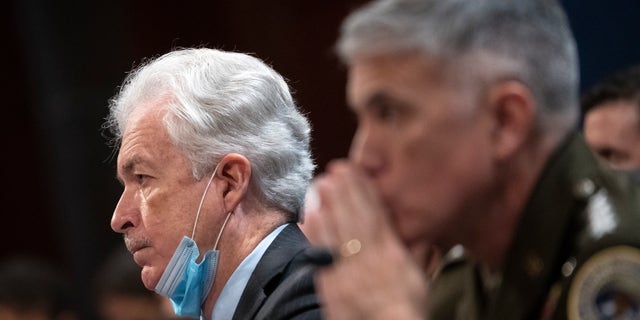 (L-R) CIA Director William Burns and Director of the National Security Agency Gen. Paul Nakasone testify during a House Intelligence Committee hearing on Capitol Hill Oct. 27, 2021 in Washington, D.C. The committee held a hearing on diversity and inclusion in the Intelligence Community. (Photo by Drew Angerer/Getty Images)