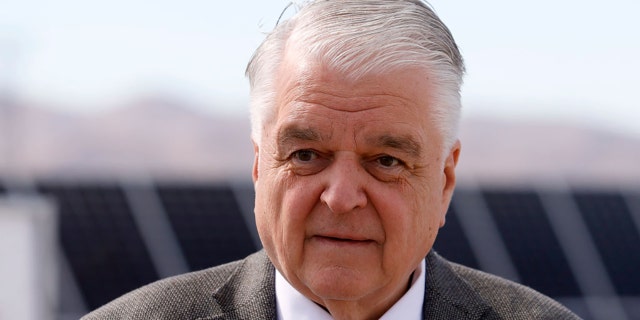 Nevada Gov. Steve Sisolak attends the launch of the 100-megawatt MGM Resorts Mega Solar Array on June 28, 2021 in Dry Lake Valley, Nevada. Sisolak promosed more investment in green energy in his Wednesday State of the State address. (Photo by Ethan Miller/Getty Images)