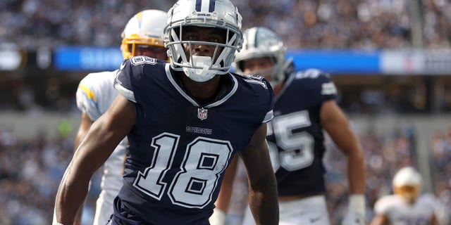 Damontae Kazee #18 of the Dallas Cowboys at SoFi Stadium on September 19, 2021 in Inglewood, California.
