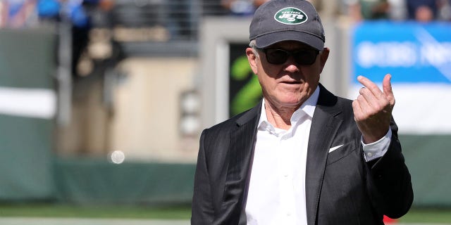 New York Jets owner Woody Johnson watches the action during the Tennessee Titans game at MetLife Stadium on October 3, 2021, in East Rutherford, New Jersey.