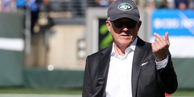 New York Jets owner Woody Johnson follows the action during the Tennessee Titans game at MetLife Stadium on Oct. 3, 2021, in East Rutherford, New Jersey.