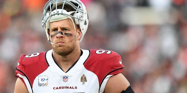 J.J. Watt looks on during a game