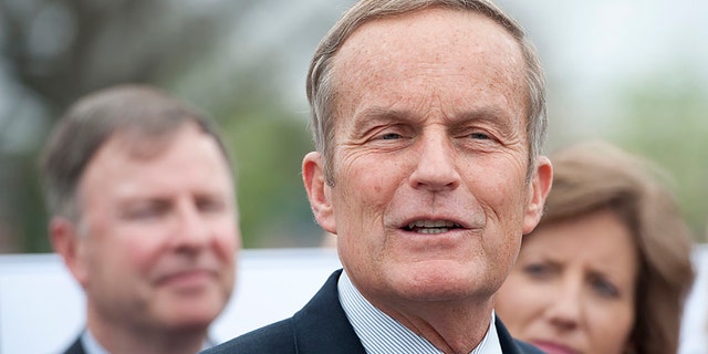 Rep.  Todd Akin, R-Mo., Speaks at a news conference on the new abortion regulations of the Department of Health and Human Services on Wednesday, March 21, 2012. (Photo by Bill Clark / CQ Roll Call)