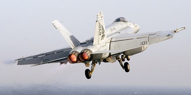 An F/A-18F Super Hornet launches from the flight deck of Nimitz-class aircraft carrier USS Dwight D. Eisenhower March 27, 2007 in the Persian Gulf. (Getty Images)