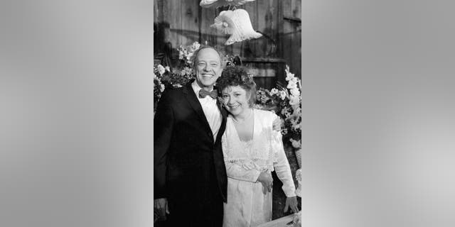 Don Knotts as Barney Fife, Betty Lynn as Thelma Lou.
