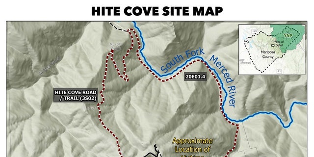 The hiking trail map shows where the Geriish family was found dead in August. 