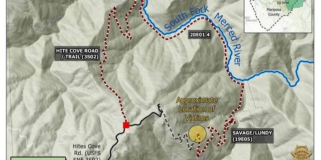 The hiking trail map shows where the Geriish family was found dead in August.