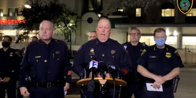Houston authorities announce the killing of Cpl. Charles Galloway, 47, a 12-year veteran.