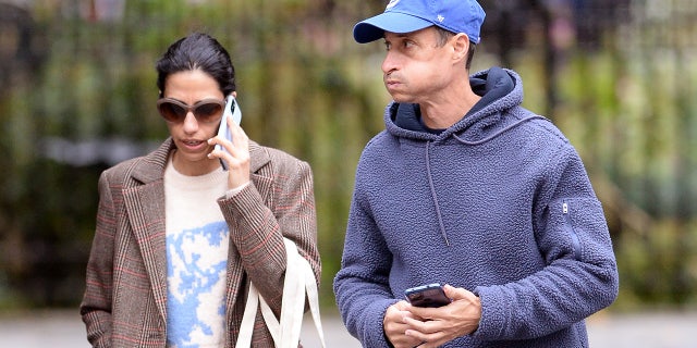 Huma Abedin is spotted grocery shopping with estranged husband, Anthony Weiner in New York City today. The pair who've reportedly split, but not divorced, seem still to be very civil with each other.  Abedin recently dropped a bombshell from her new book, 