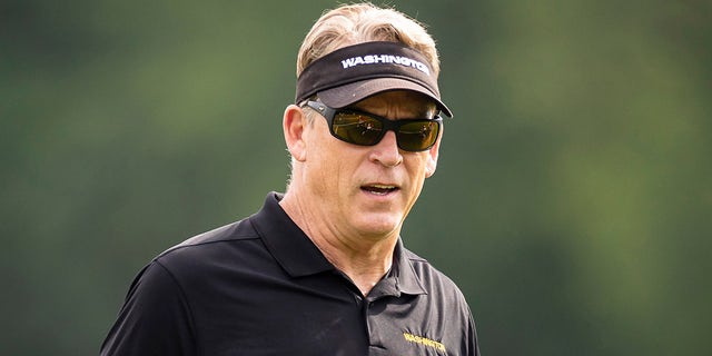 Defensive coordinator Jack Del Rio of the Washington Football Team looks on during minicamp at Inova Sports Performance Center on June 8, 2021, in Ashburn, Virginia.