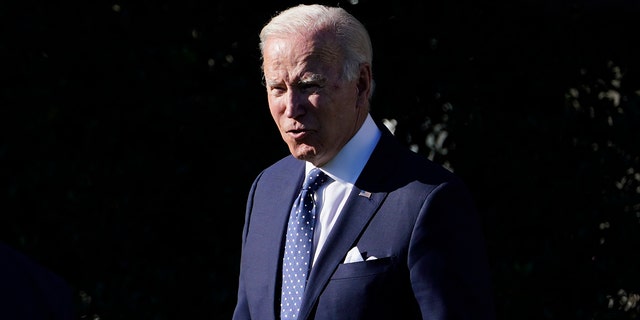 President Biden walks back to the Oval Office after speaking to the 2020 and 2021 State and National Teacher of the Year recipients during an event on the South Lawn of the White House in Washington, Monday, Oct. 18, 2021. (AP Photo/Susan Walsh)