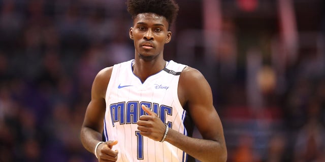 Orlando Magic forward Jonathan Isaac (1) against the Phoenix Suns at Talking Stick Resort Arena.