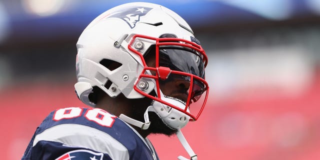 Martellus Bennett of New England Patriots looks on before a game against the Miami Dolphins at Gillette Stadium in September 2016.