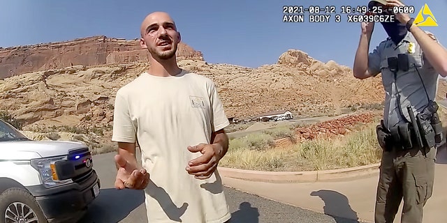Brian Laundrie as seen in bodycam footage released by the Moab Police Department in Utah