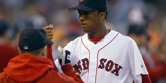 Pitcher Pedro Martinez #45 of the Boston Red Sox