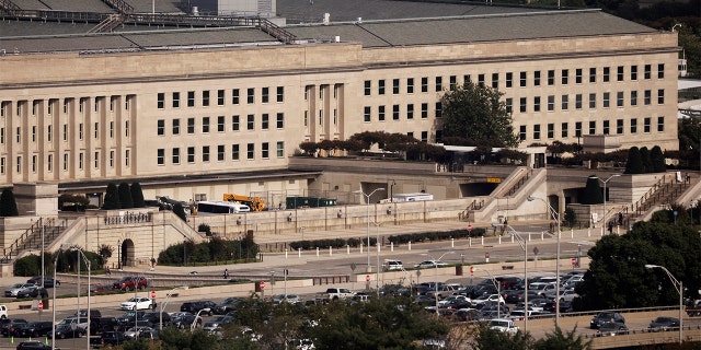 FILE PHOTO: The Pentagon building is seen in Arlington, Virginia, U.S. October 9, 2020. REUTERS/Carlos Barria/File Photo