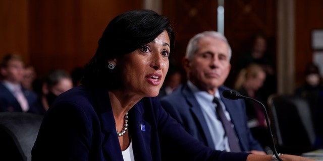 Dr. Rochelle Walensky, director of the Centers for Disease Control and Prevention (CDC), and top infectious disease expert Dr. Anthony Fauci, testify before the Senate Health, Education, Labor, and Pensions Committee on Capitol hill in Washington, D.C., U.S., July 20, 2021. 