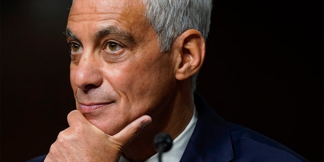 Candidate for U.S. Ambassador to Japan Rahm Emanuel attends a hearing to consider his appointment before the Senate Foreign Relations Committee at Capitol Hill in Washington on Wednesday, October 20, 2021 (AP Photo / Patrick Semansky)