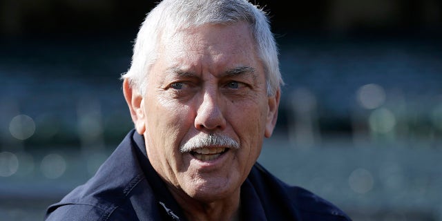 In this May 26, 2015, file image, Oakland Athletics TV station and former catcher Ray Fosse are interviewed before a baseball game between the Athletics and Detroit Tigers in Oakland, California. Fosse, the heavily armed prisoner whose career was thwarted when he was bowled over by Pete Rose at the All-Star Game in 1970, has died.