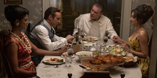 From left to right: Gabriella Piazza, Alessandro Nivola, Ray Liotta and Michela De Rossi in "The many saints of Newark."