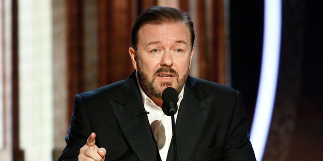  In this handout photo provided by NBCUniversal Media, LLC,  host Ricky Gervais speaks onstage during the 77th Annual Golden Globe Awards at The Beverly Hilton Hotel on January 5, 2020 in Beverly Hills, California.