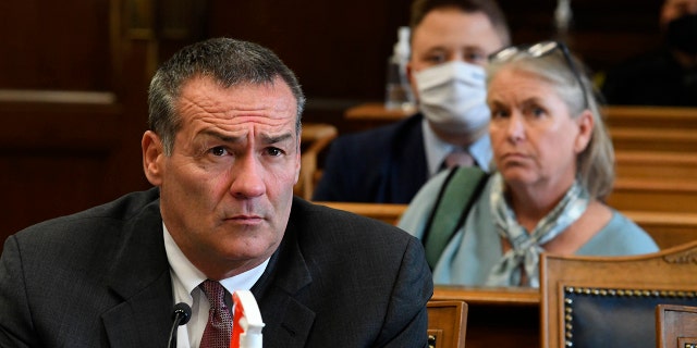 Defense Attorney Mark Richards appears in court during a pre-trial hearing for Kyle Rittenhouse at the Kenosha County Courthouse in Kenosha, Wisconsin, on Monday.