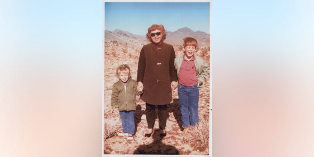 The Howard brothers are pictured here on a trip to Apple Valley. Their dad's shadow is in the foreground.