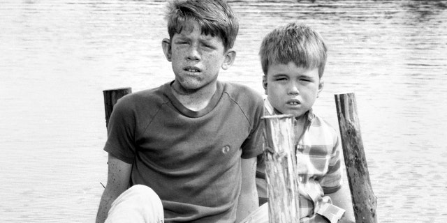 From left is Ron Howard (as Jerry) and Clint Howard (as Mark Wedlow) on the set of the CBS show ‘Gentle Ben' on April 22, 1968. (Photo by CBS via Getty Images)