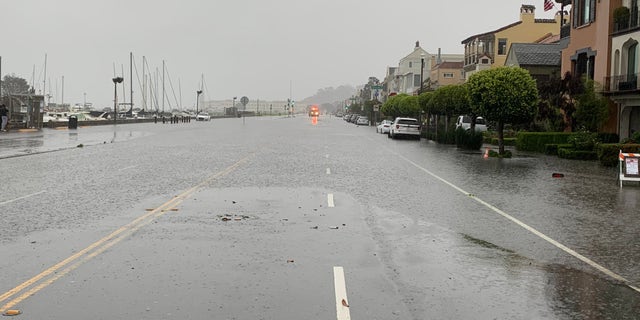 Flooding seen on San Francisco's on Marina Boulevard. (San Francisco Fire Department)