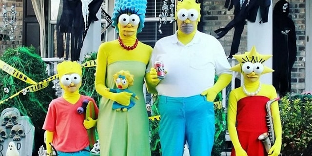 The family also dressed up as characters from "The Simpsons." (SWNS)