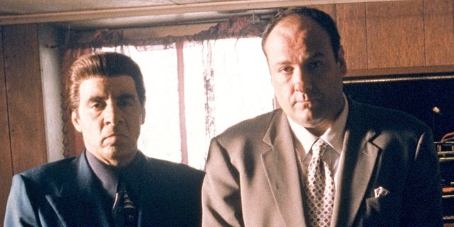 Jame Gandolfini (R) won three Emmy awards for playing Tony Soprano in the HBO crime drama. 