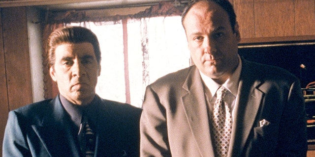 Jame Gandolfini (R) won three Emmy awards for playing Tony Soprano in the HBO crime drama. 